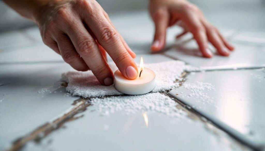 Przetrzyj fugi połówką świecy: skuteczny sposób na pleśń między płytkami