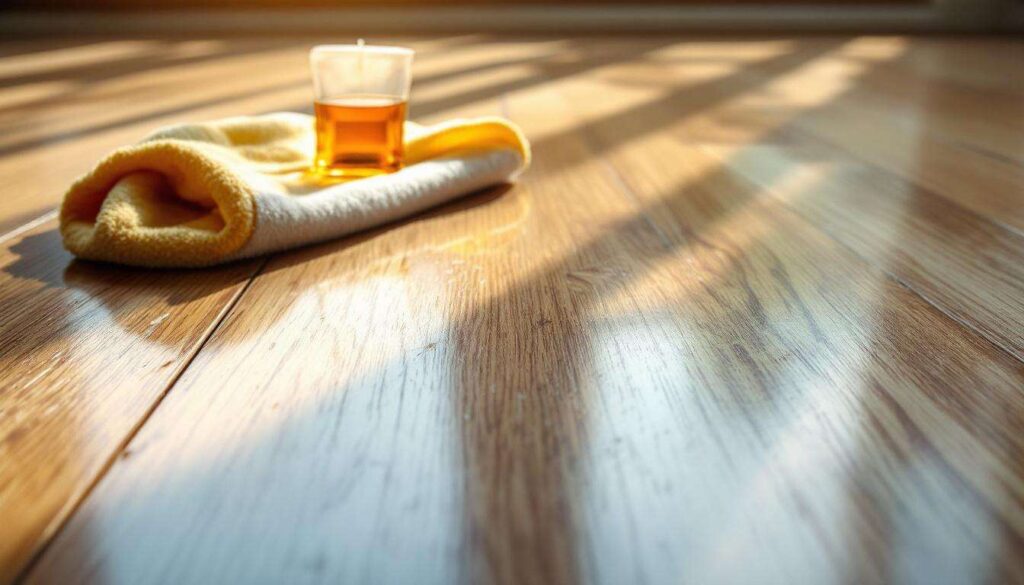 Połóż torebkę herbaty na mokrą szmatkę i przetrzyj podłogę, efekt zaskakuje