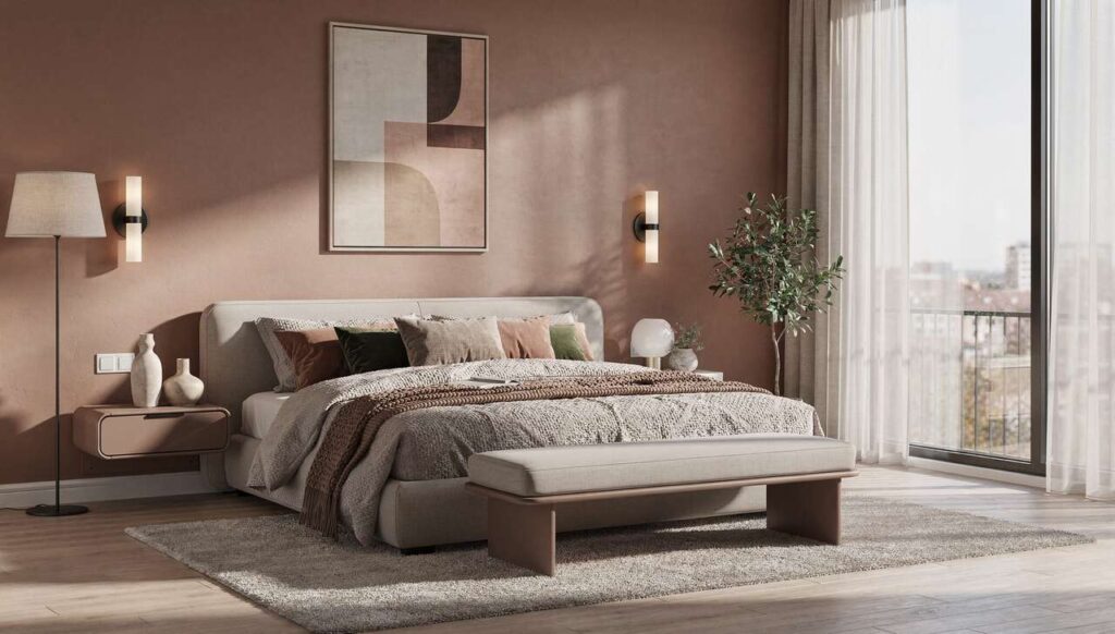 Architekci wnętrz odradzają białe ściany w sypialni, oto kolor, który je zastępuje w 2026