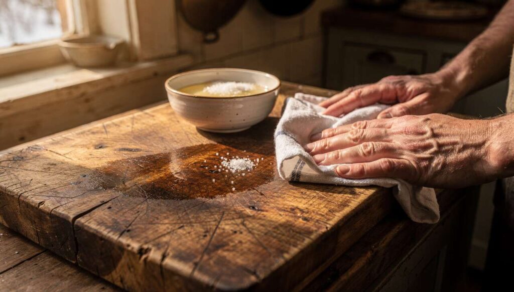 Drewniana deska do krojenia po zimie: trik restauratorów, który ją odżywia za grosze