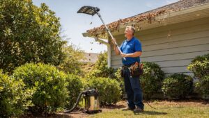 Rynna po zimie zatkana liśćmi: prosty sposób hydraulika na udrożnienie bez drabiny