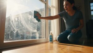 Słońce obnażyło smugi na szybach. Zmieniłam jedną rzecz i okna lśnią bez wysiłku